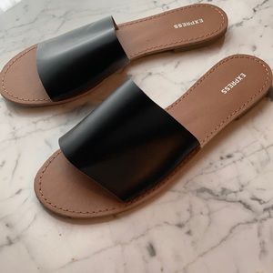 Express Black Flats/ Slides-Size 9